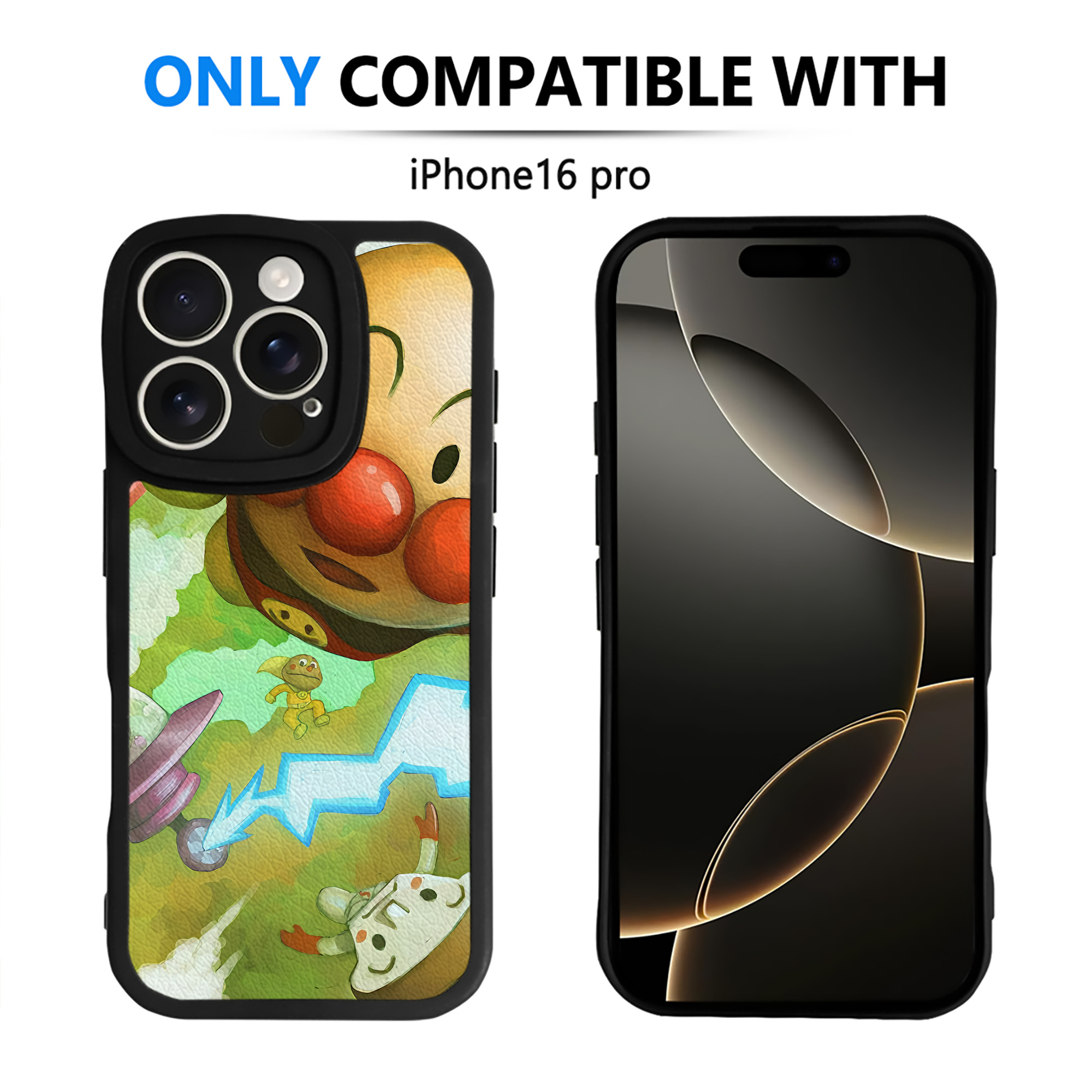 （画像用） アンパンマン Anpanman 【iPhone 16シリーズ対応】シリコンスマホケース（レザー調） 材質：シリコン